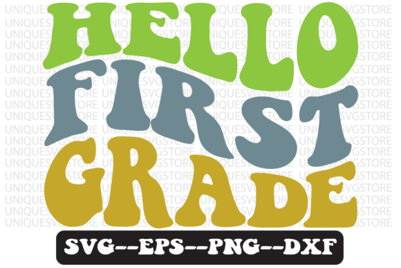 Hello First Grade Retro Svg Design for Crafts and Graphics