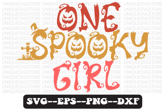 One Spooky Girl Quote Retro Svg Design for Crafts and Graphics