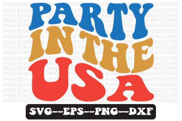 Party in the USA Quote Retro Svg Design for Crafts and Graphics