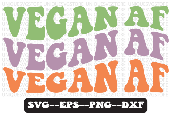 Vegan Af Quote Retro Svg Design for Crafts and Graphics